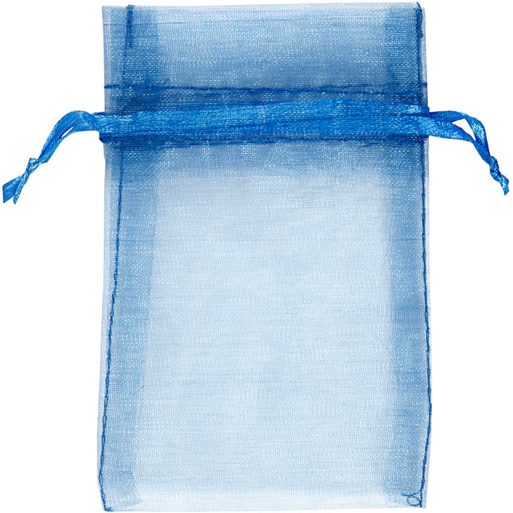 Creativ Company Organzasäckchen, Größe 7x10 cm, blau, 10 Stück, 1 Box