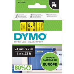 Bänder Dymo D1 53718 Polyester 24mmx7m schwarz auf gelb glänzend