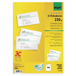 Sigel Visitenkarten 250g m2 hochweiß