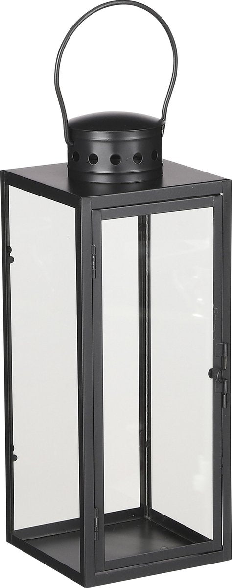 Glimmerdekorationen Laterne Laterne Arzilla – Schwarz – Metall – Beleuchtung – 13 x 34 cm – für drinnen und draußen