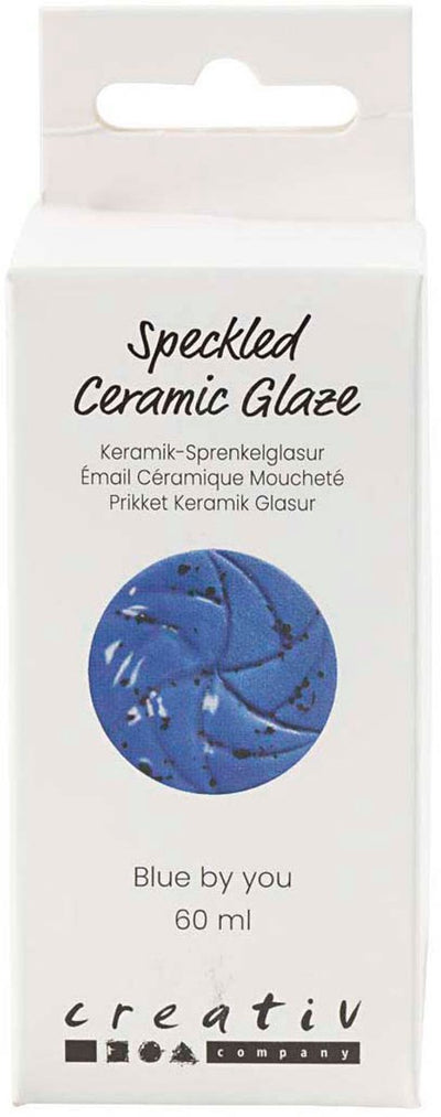 Creativ Company gesprenkelte Keramikglasur, 999-1060 °C, deckend, blau von Ihnen, 60 ml 1 Flasche