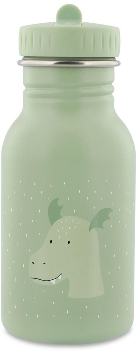 Trixie drinking bottle - mr. Drache – Edelstahl-Wasserflasche für Kinder – 350 ml – auslaufsichere Flasche – grün – Drache