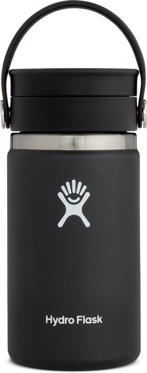 Hydro Flask Kaffeetasse mit breitem flexiblem Trinkdeckel (354 ml) – Schwarz