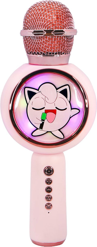 OTL Technologies Pokémon Jigglypuff – kabelloses Karaoke-Mikrofon für Kinder – beleuchtetes LED-Display – Lautsprecher – Sprachverzerrung