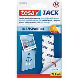 Klebepads tesa doppelseitig transparent Packung 72 Stück
