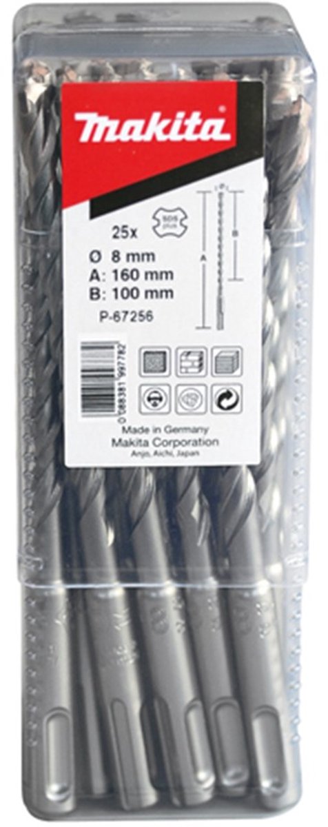 Makita Zubehör p2s:sds-plus Bohrer 10 Stück Länge 160 mm