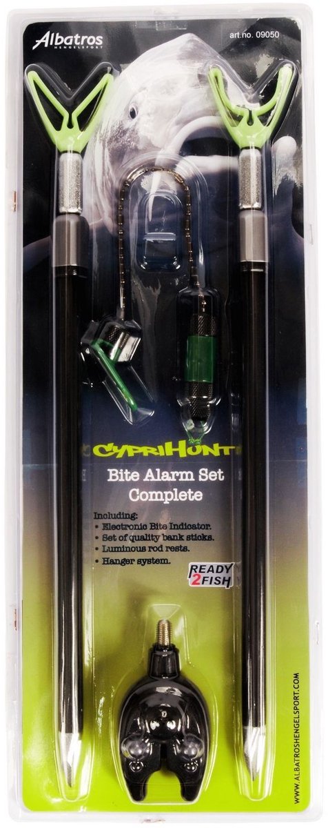 Albatros ready2fish Bissanzeiger-Set – 2 Banksticks – Schwarz