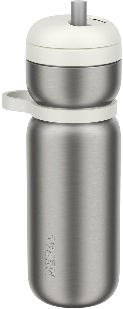 Mepal Isolierflasche Twist Sport – 600 ml – Twist and Drink – auslaufsicher und isoliert: 6 Stunden warm. 10 Stunden kalt – spülmaschinenfest – Trinkflaschen – Keramik weiß