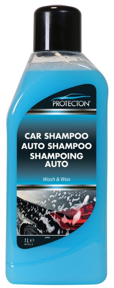 Protecton Autoshampoo Waschwachs – reinigt gründlich, schnell und sicher – entfernt Schmutz, Fettablagerungen – für alle Lackarten – stellt den Glanz wieder her – hinterlässt eine schützende Wachsschicht – 1 Liter