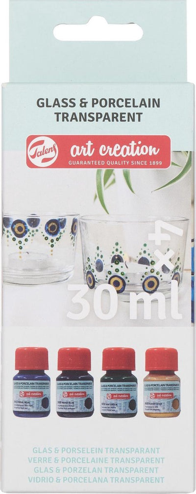 TALENS Art Creation Glass Porzellan Perssp. 4x30ml blau
