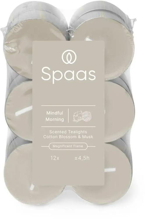 Spaas 1074082 – 12 duftende Teelichter – Achtsamer Morgen | 10 Stück