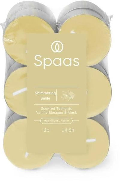 Spaas 1074084 – 12 Duft-Teelichter – schimmerndes Lächeln | 10 Stück