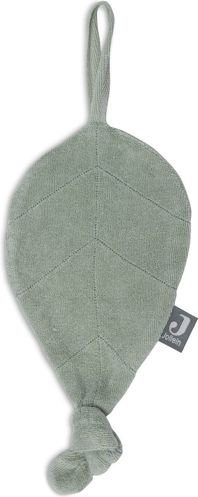 Jollein - Schnullertuch Frotteeblatt (aschgrün) - Schnuller-Kuscheltier, Schnullertuch Baby, Schnullertuch - Polyester-Baumwolle