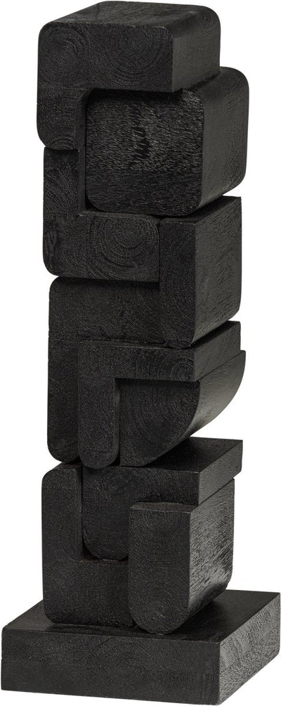 Woood isan Skulptur Ornament – Holz – Schwarz – 53 x 18 x 18