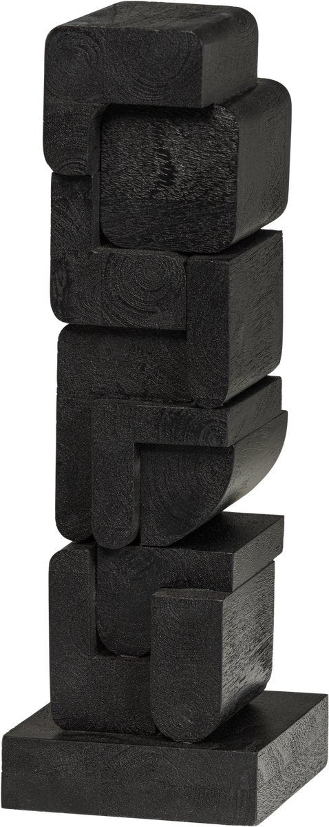 Woood isan Skulptur Ornament – Holz – Schwarz – 53 x 18 x 18