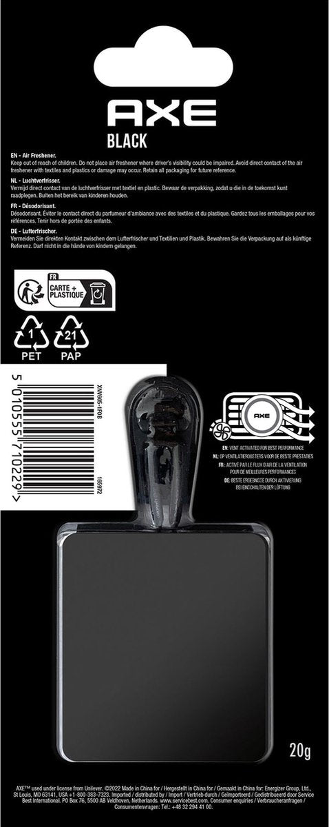 California Scents Axe Lufterfrischer Mini Vent 3 cm schwarz schwarz