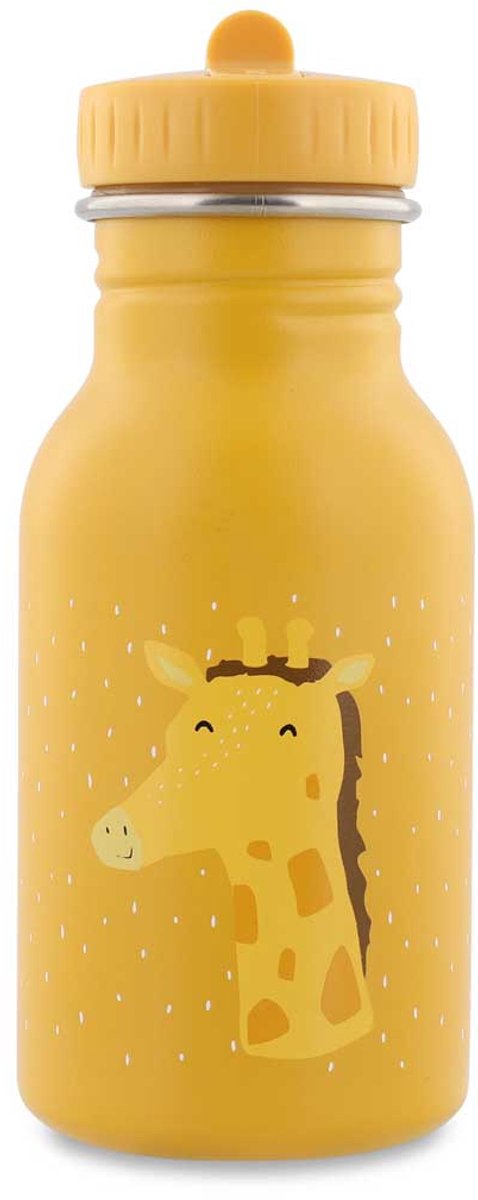 Trixie Trinkflasche – mr. Giraffe – Edelstahl-Wasserflasche für Kinder – 350 ml – auslaufsichere Flasche – Gelb – Giraffe