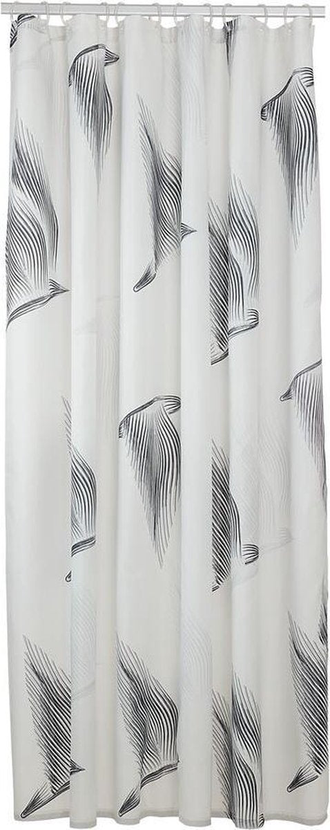 Robbenfellvögel - Duschvorhang 180x200 cm - Polyester - Schwarz und Weiß