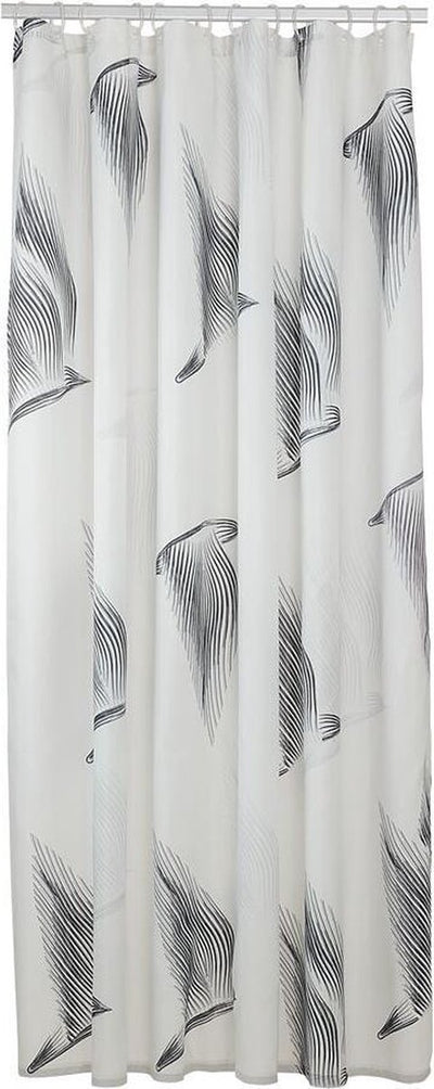 Robbenfellvögel - Duschvorhang 180x200 cm - Polyester - Schwarz und Weiß