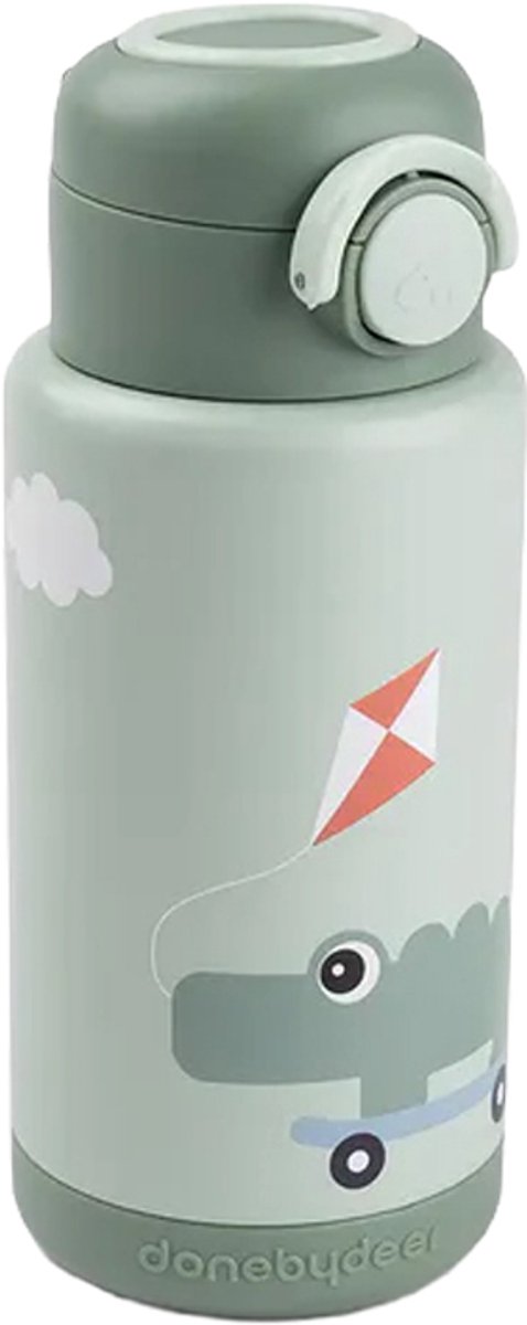 Done by Deer isolierte Trinkflasche Playground – grün