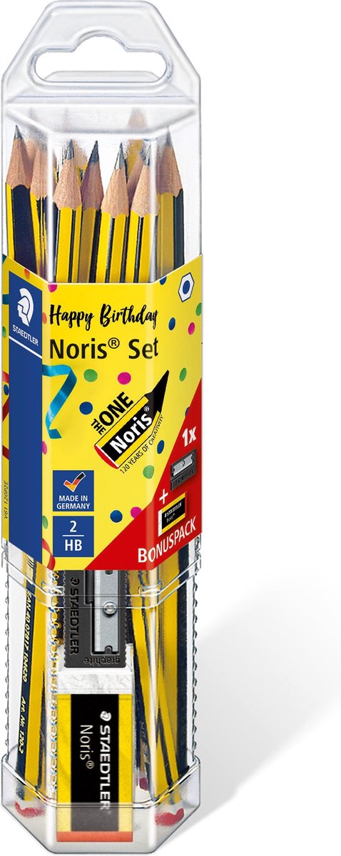 Staedtler Promo-Set Noris Bleistift 12 Stück + Radiergummi + Spitzer