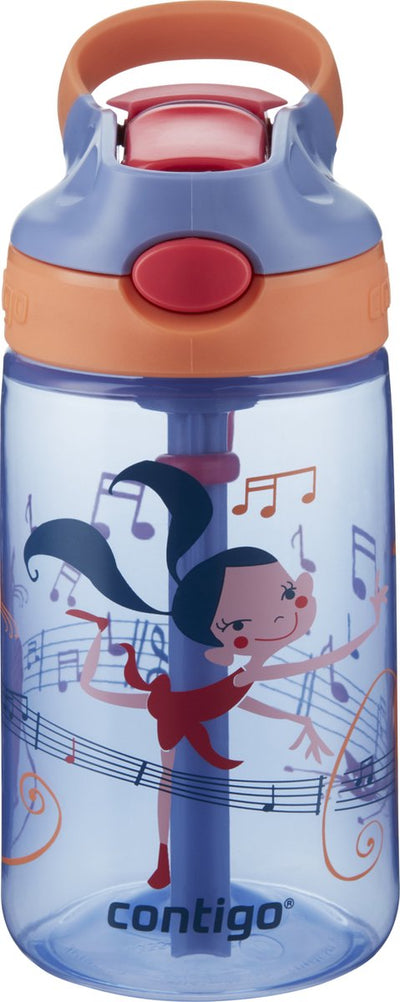 Contigo Gizmo Flip Autospout Kindertrinkflasche mit Strohhalm, BPA-freie Wasserflasche, Violett Wink Dancer – 420 ml