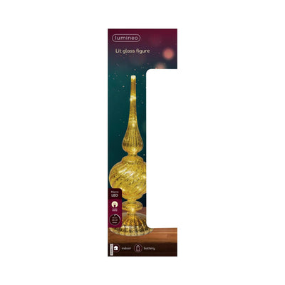 Lumineo Micro LED Tischplatte Glas ã˜9x30cm gold warmweiß