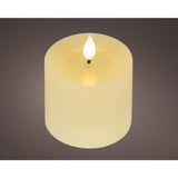 Realistische Lumineo-LED-Kerze mit Wachsdocht und Flammeneffekt, 7,5 x 9,5 cm, cremefarben, mit 6-Stunden-Timer, batteriebetrieben - afbeelding 1