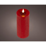 Lumineo realistische LED-Kerze mit Wachsdocht und Flammeneffekt ã˜7,5x20cm rot mit 6-Stunden-Timer, batteriebetrieben - afbeelding 1