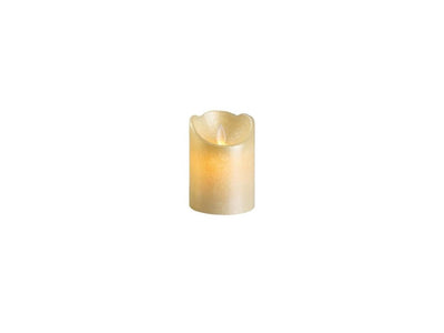 Lumineo LED-Kerze aus Wachs, 10 cm, gebrochenes Weiß