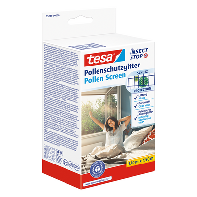 Tesa 1074290 – Insektenstopp Premium 2-in-1 Pollen- und Fliegengitter 1,3 m x 1,5 m | 1 Stk