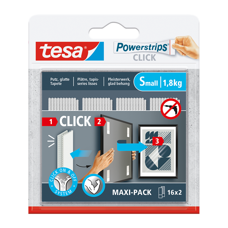 Tesa 1074192 - Steckdosenleisten Click 16x2 s | 6 Stück