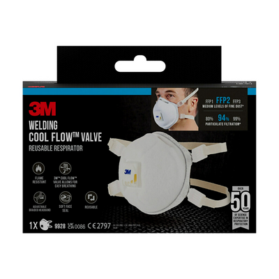 3m 1062060 - Schweißrauchmaske 9928c1n, FFP2, mit Ventil, 1 PS | 2 Stk