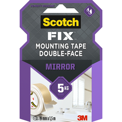 3 m 1071422 – Scotch-Fix™ Spiegelmontageband 19 mm x 1,5 m, 1 Rollenpackung | 12 Stück