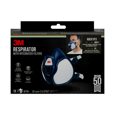 3m 1074274 - Mundmaske mit Filter abek1 | 1 Stk