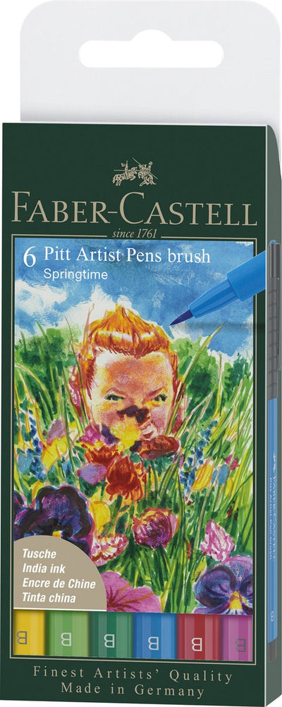 Faber-Castell Zeichenstift – Pitt Artist Pen – 6-teiliges Etui – Springtime – FC-167177