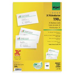 Business cards sigel 3c 190 g m² white
