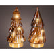 Lumineo Micro LED Weihnachtsbaum Glas ã˜6x12,8cm braun warmweiß 2-fach sortiert