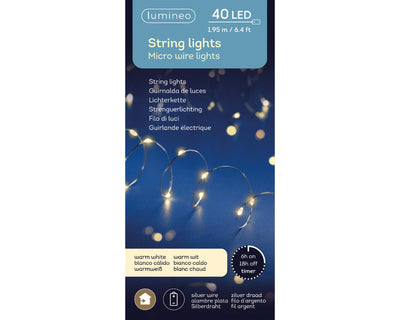 Lumineo Lichterkette 195cm-40LED warmweiß