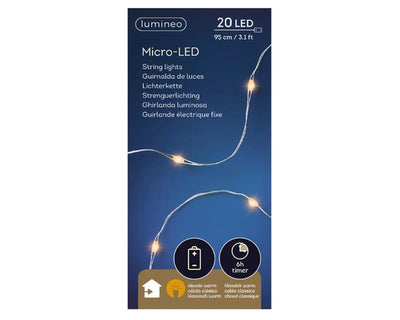 Lumineo-Lichterkette, 20 LEDs, klassisch warm