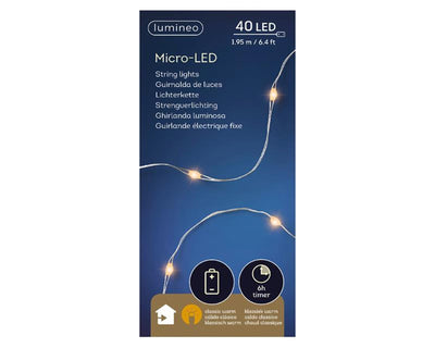 Lumineo Micro-LED-Kabel silber195cm 40l