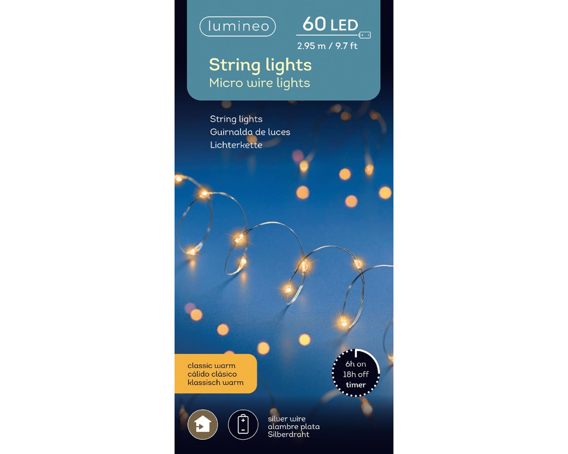 Lumineo Lichterkette 60 LED classicwarm