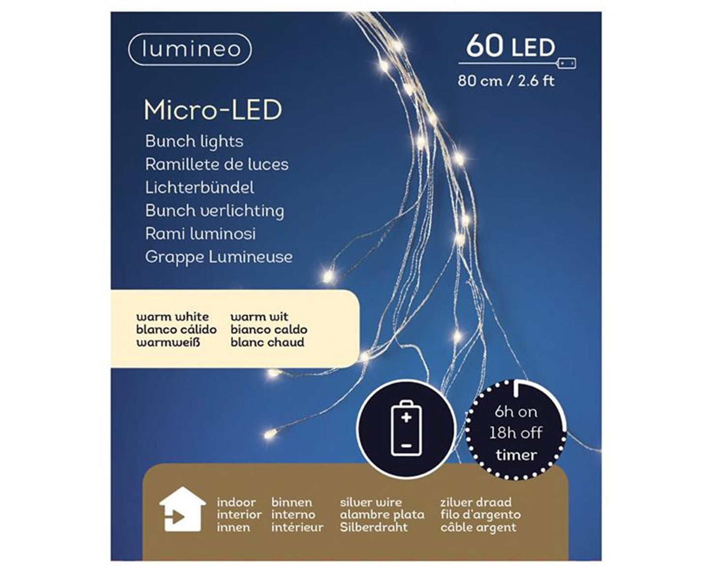 Lumineo Kaskadenbeleuchtung 60 LED warmweiß