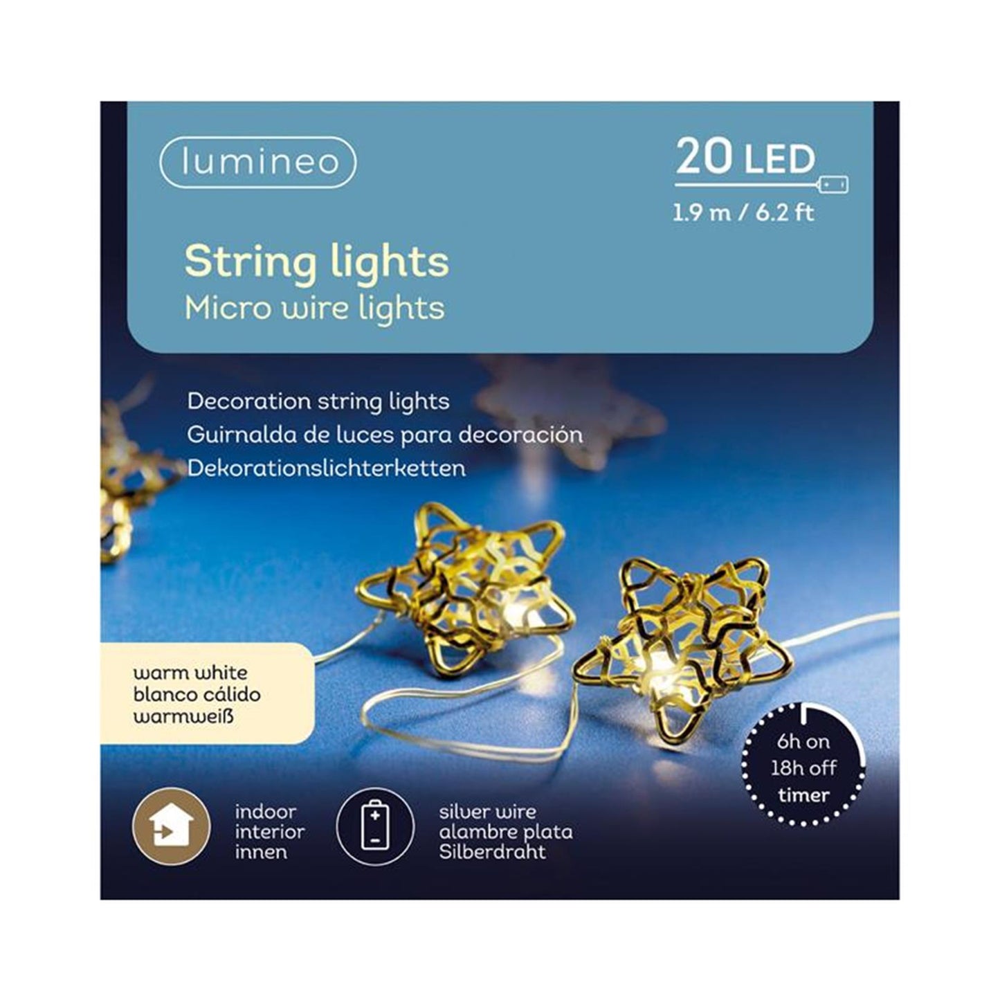 Lumineo Lichterkette Stern Metall 20l