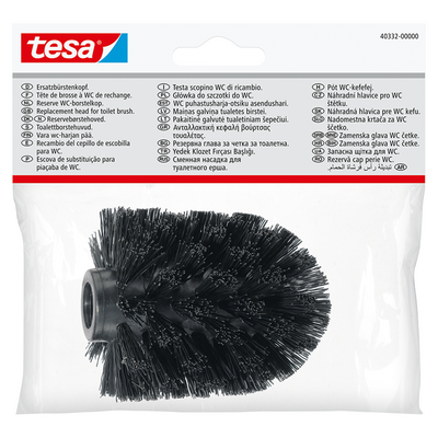 Tesa 1073537 – Ersatzkopf für Toilettenbürste schwarz – Chrom | 1 Stk