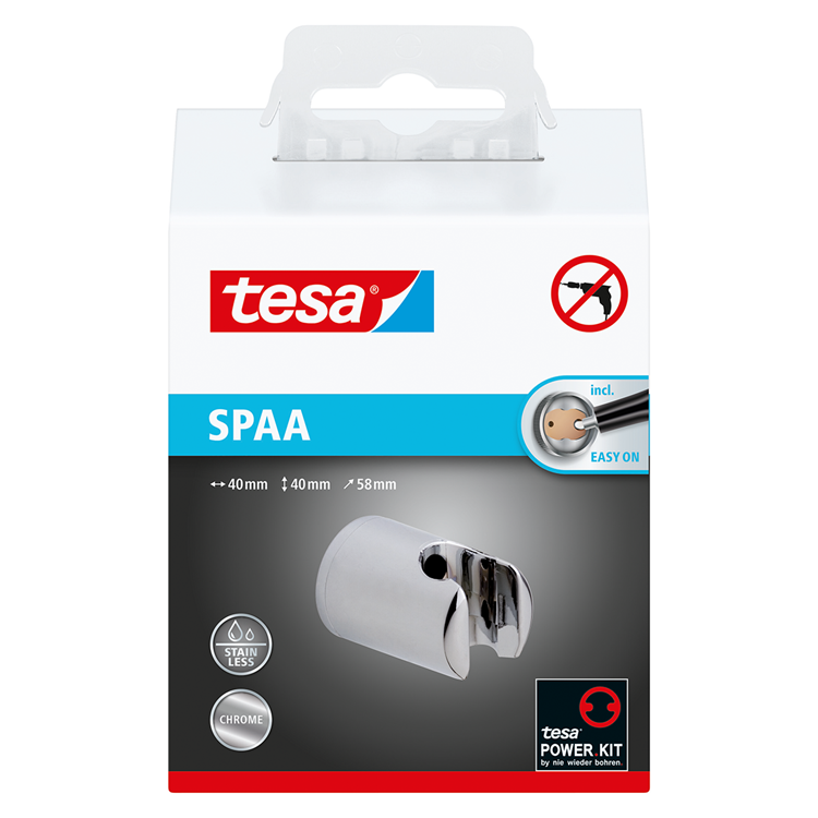 Tesa 1062573 – Spaa-Duschkopfhalter | 4 Stück