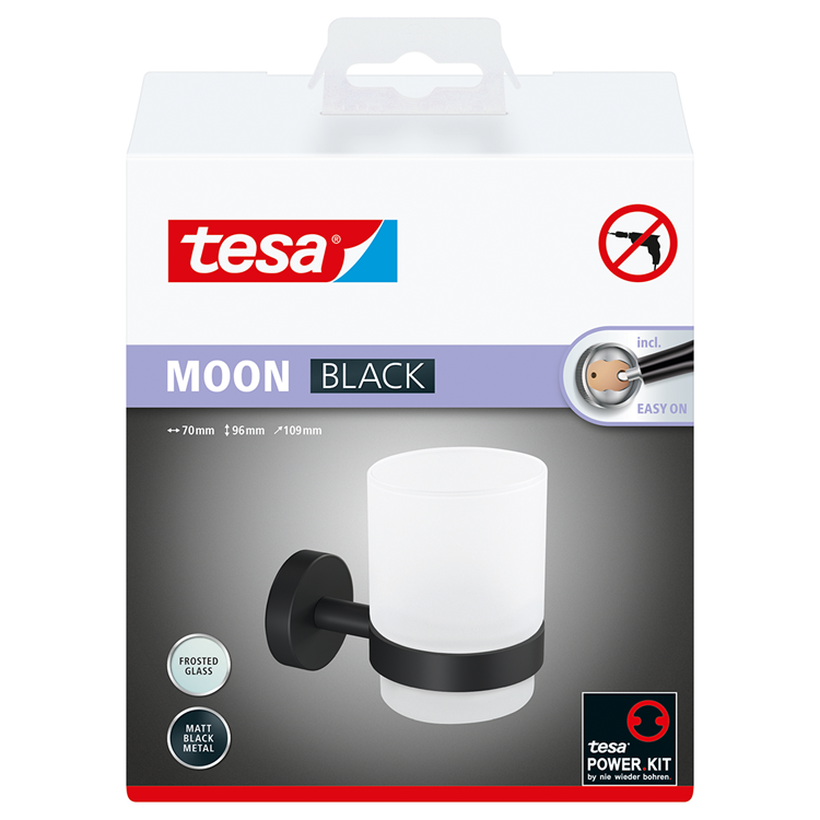 Tesa 1072285 - Moon Black Getränkehalter schwarz | 1 Stk