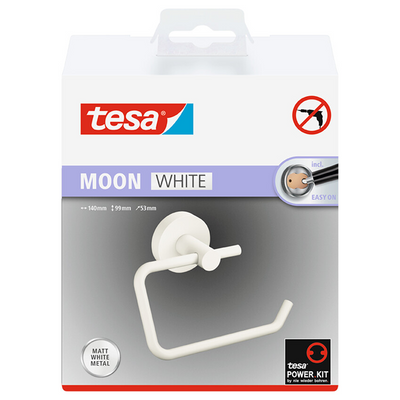 Tesa 1073534 - Moon White Toilettenpapierhalter ohne Deckel weiß | 1 Stk