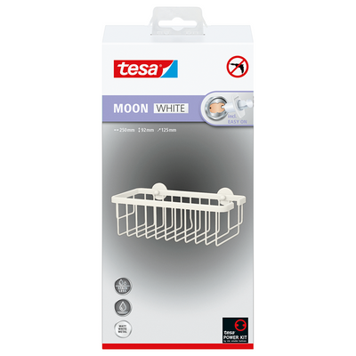 Tesa 1073535 – Moon White Duschregal einzeln weiß | 1 Stk