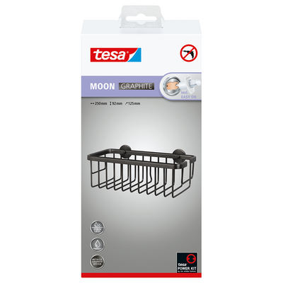Tesa 1072310 – Moon Graphite Duschkorb einzeln | 2 Stk